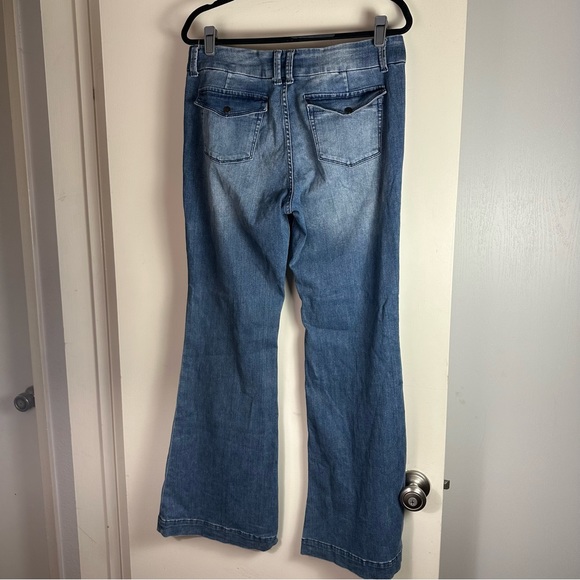 Lucky Brand Vintage? Y2K Kick Flare Cotton Flap Back Pockets Trouser Jeans 10/30 - Picture 4 of 16